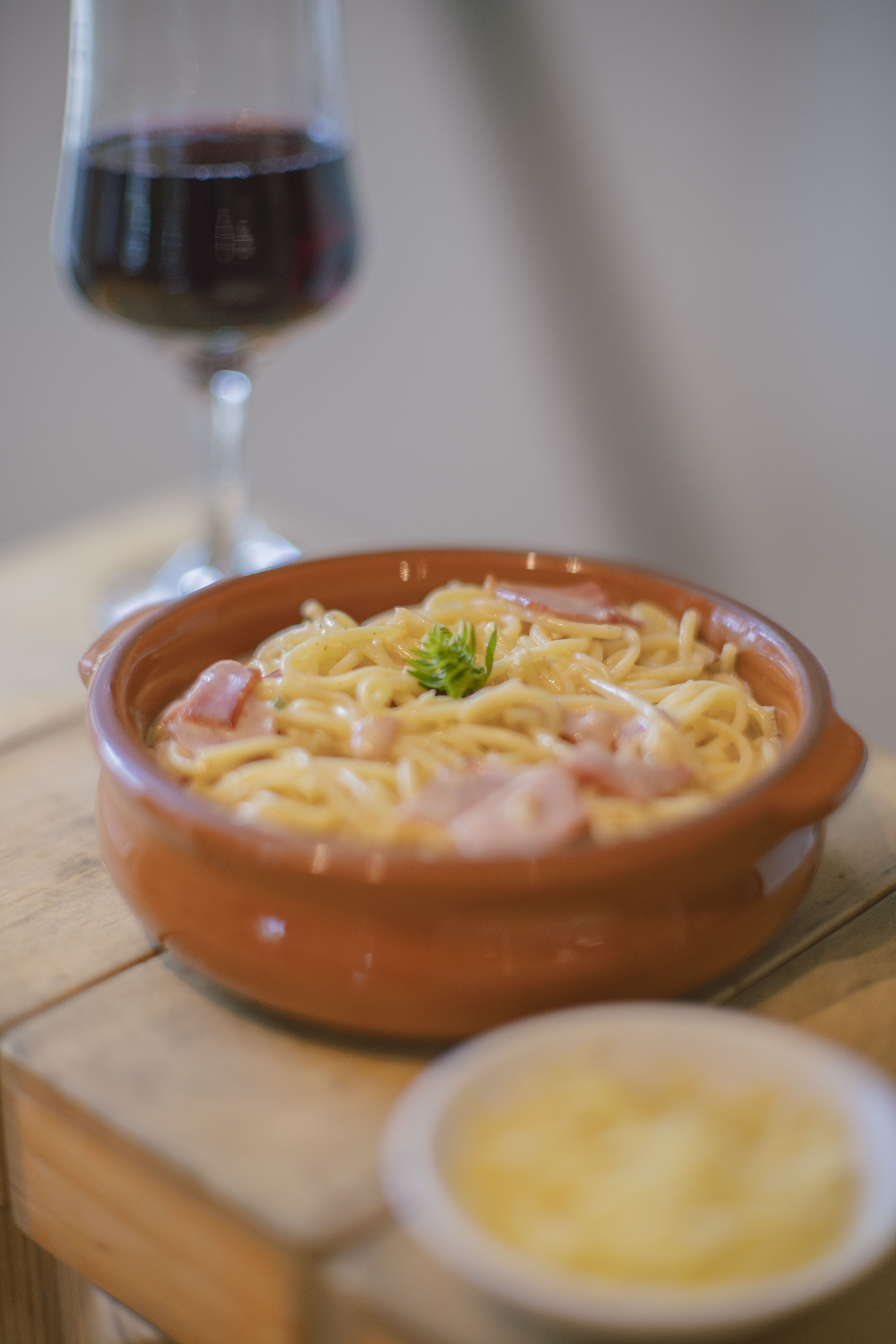 Spaguetti Alfredo con Jamón